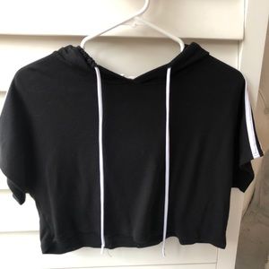 Black Crop Top with hood